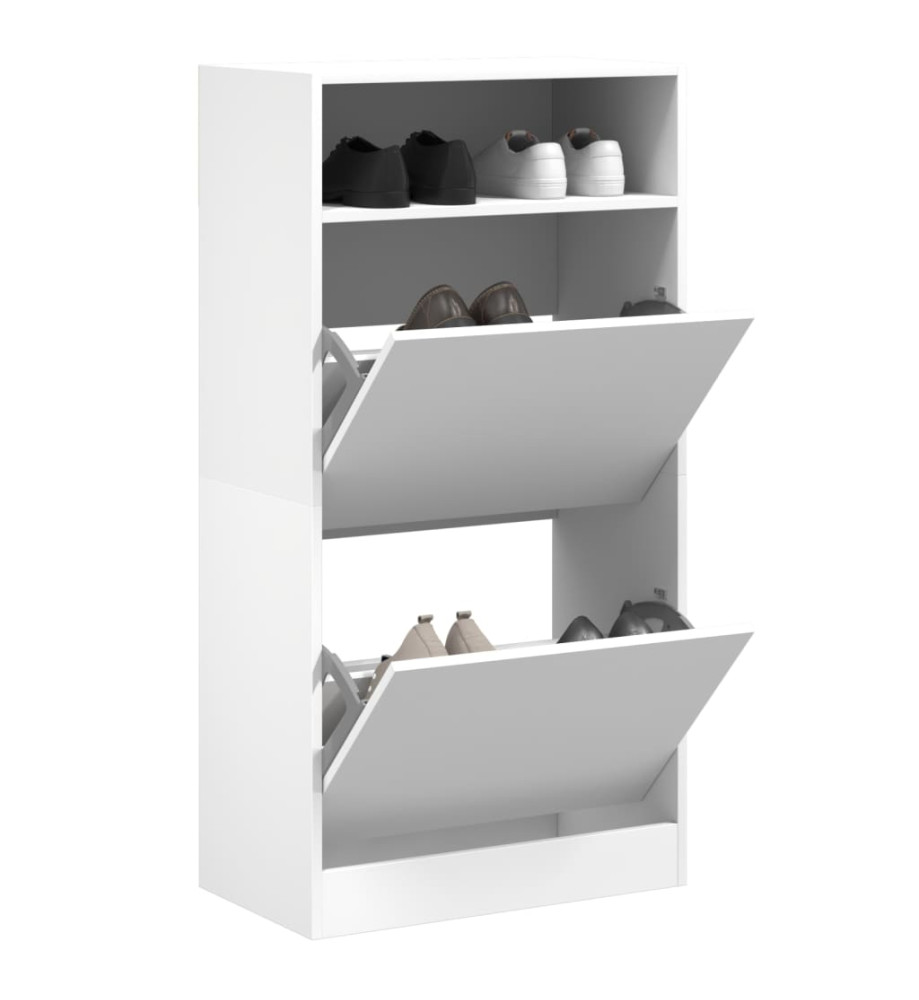 Armoire à chaussures blanc 60x34x116 cm bois d'ingénierie