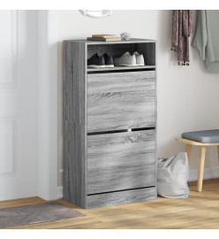 Armoire à chaussures Sonoma gris 60x34x116 cm Bois d'ingénierie