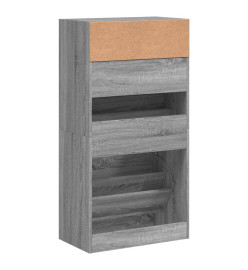 Armoire à chaussures Sonoma gris 60x34x116 cm Bois d'ingénierie