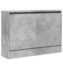 Armoire à chaussures gris béton 80x21x57 cm bois d'ingénierie