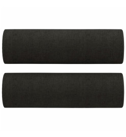 Canapé 2 places avec oreillers décoratifs noir 120 cm tissu