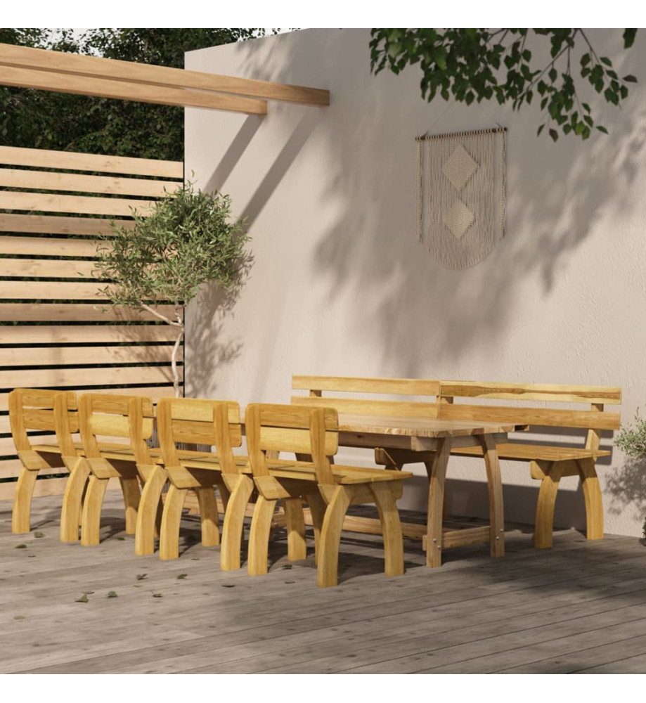Mobilier de salle à manger de jardin 6 pcs Bois de pin imprégné Mobilier de salle à manger de jardin 6 pcs Bois de pin imprégné
