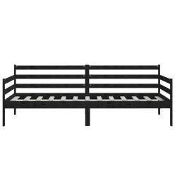 Lit Noir Bois de pin massif 90x200 cm