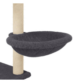 Arbre à chat avec griffoirs en sisal Gris foncé 153 cm