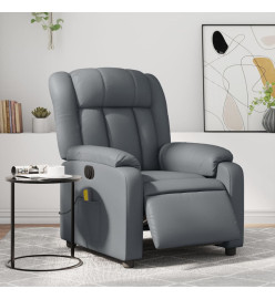 Fauteuil de massage inclinable électrique gris similicuir