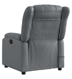 Fauteuil de massage inclinable électrique gris similicuir