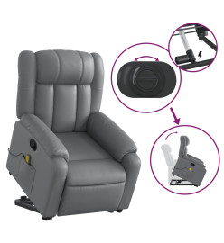 Fauteuil inclinable de massage Gris Similicuir