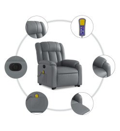 Fauteuil inclinable de massage électrique gris similicuir