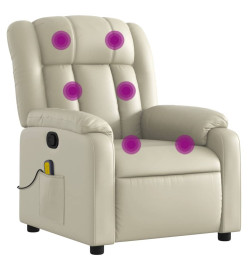 Fauteuil inclinable de massage Crème Similicuir