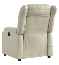 Fauteuil inclinable de massage Crème Similicuir