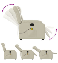 Fauteuil inclinable de massage Crème Similicuir