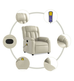 Fauteuil inclinable de massage Crème Similicuir