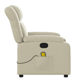 Fauteuil inclinable de massage Crème Similicuir