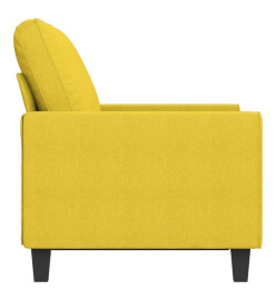 Canapé à 2 places Jaune clair 120 cm Tissu