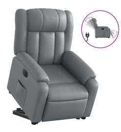 Fauteuil inclinable électrique gris similicuir