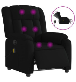 Fauteuil de massage inclinable électrique Noir Tissu