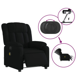 Fauteuil de massage inclinable électrique Noir Tissu