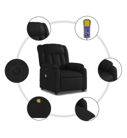 Fauteuil de massage inclinable électrique noir similicuir