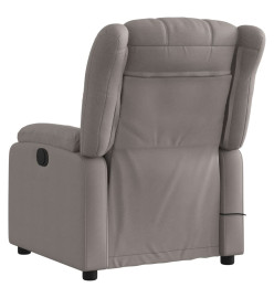 Fauteuil de massage inclinable électrique Taupe Tissu