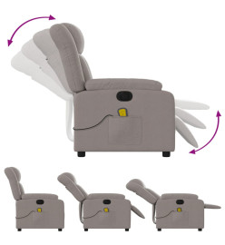 Fauteuil de massage inclinable électrique Taupe Tissu