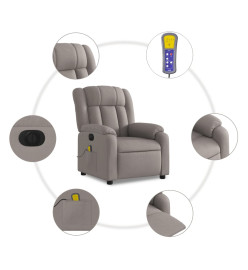 Fauteuil de massage inclinable électrique Taupe Tissu