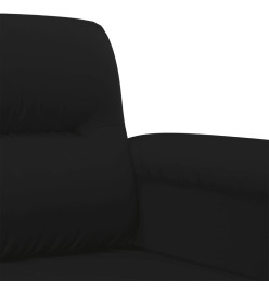 Ensemble de canapés 3 pcs avec coussins noir tissu microfibre