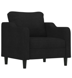 Ensemble de canapés 3 pcs avec coussins Noir Tissu