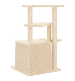 Arbre à chat avec griffoirs en sisal crème 83,5 cm