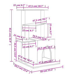 Arbre à chat avec griffoirs en sisal crème 83,5 cm