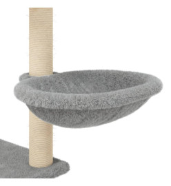 Arbre à chat avec griffoirs en sisal Gris clair 153 cm