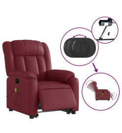 Fauteuil inclinable de massage électrique rouge bordeaux