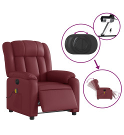 Fauteuil de massage inclinable électrique rouge bordeaux