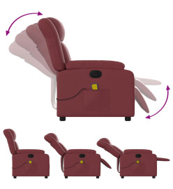 Fauteuil de massage inclinable électrique rouge bordeaux