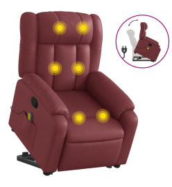 Fauteuil inclinable de massage Rouge bordeaux Similicuir