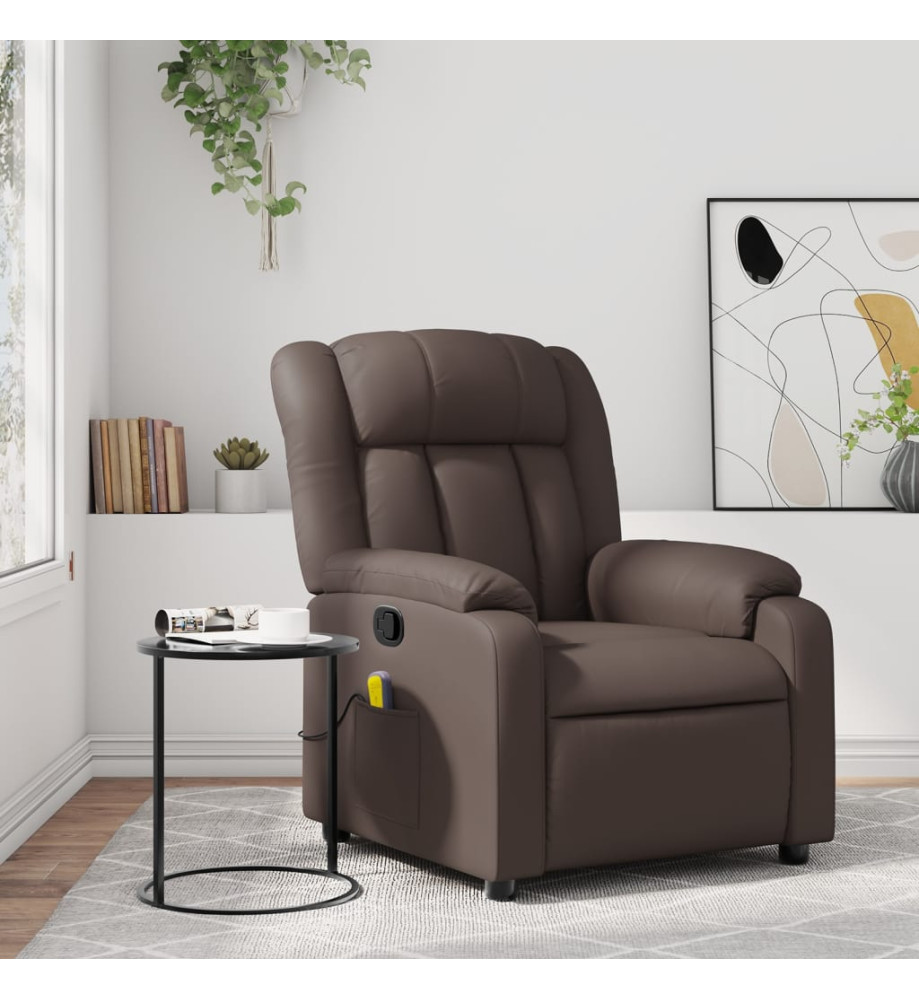 Fauteuil de massage inclinable Marron Similicuir