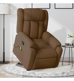 Fauteuil de massage inclinable Marron Tissu