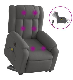 Fauteuil inclinable de massage électrique Gris foncé Tissu