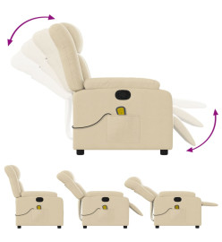 Fauteuil de massage inclinable Crème Tissu