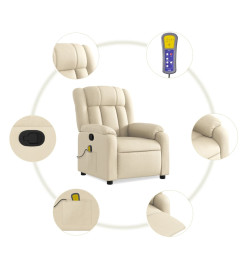 Fauteuil de massage inclinable Crème Tissu