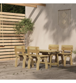 Mobilier de salle à manger de jardin 5 pcs Bois de pin imprégné