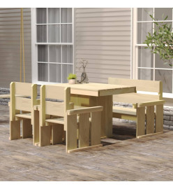 Mobilier de salle à manger de jardin 4 pcs Bois de pin imprégné