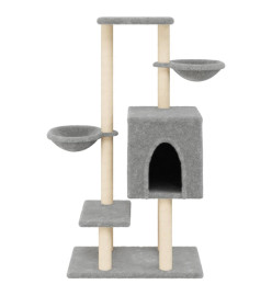 Arbre à chat avec griffoirs en sisal gris clair 117 cm