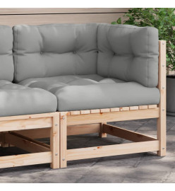 Canapé d'angle de jardin avec coussins bois de pin solide