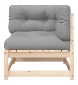 Canapé d'angle de jardin avec coussins bois de pin solide