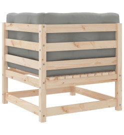 Canapé d'angle de jardin avec coussins bois de pin solide