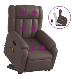 Fauteuil inclinable de massage Marron Similicuir