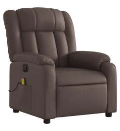 Fauteuil de massage inclinable électrique marron similicuir