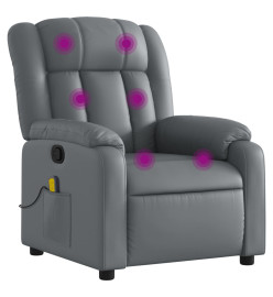 Fauteuil de massage inclinable Gris Similicuir