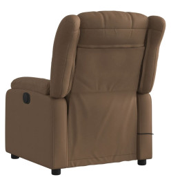 Fauteuil inclinable de massage électrique marron tissu