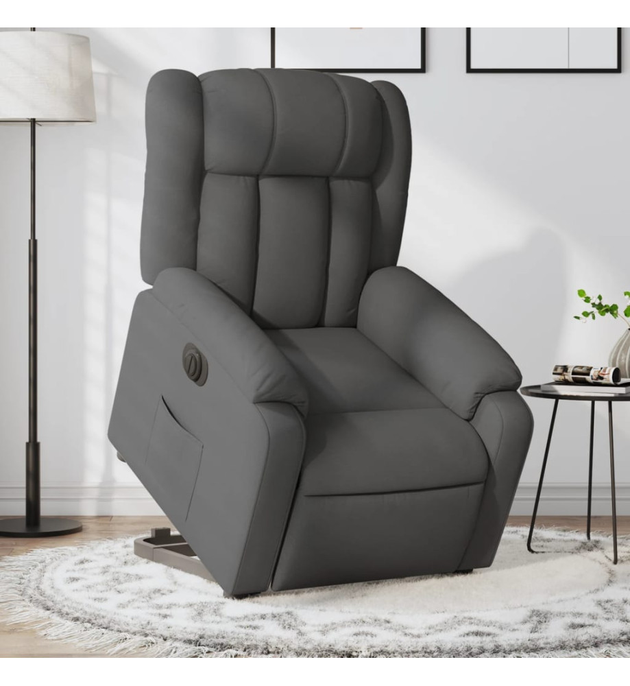 Fauteuil inclinable électrique gris foncé tissu